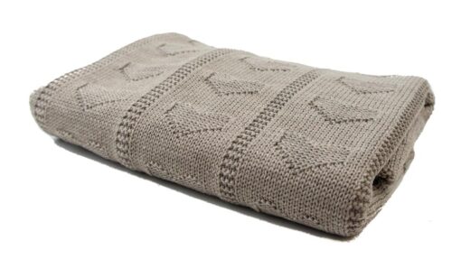 Wollen babydeken beige harten