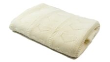 Wollen babydeken creme harten