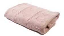Wollen babydeken roze harten