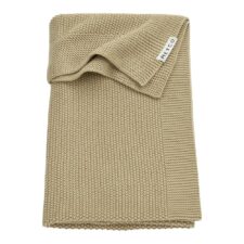 ledikantdeken wiegdeken zand beige gebreid katoen meyco