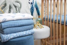 ledikantdekens wiegdekens blauw katoen