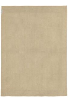 wiegdeken ledikantdeken zand beige katoen gebreid meyco