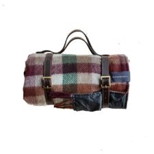 Picknickkleed groen bordeaux bruin wol ruiten