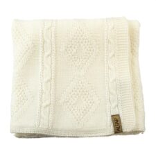 Wiegdeken merinowol creme kabel
