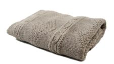 Wollen babydeken beige kabel