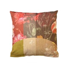 sierkussen bruin rood botanische print