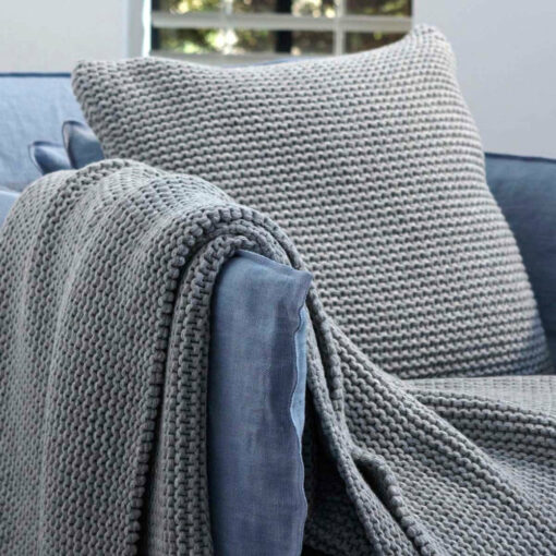 kussen plaid grijs gebreid