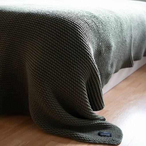 wollen plaid mosgroen