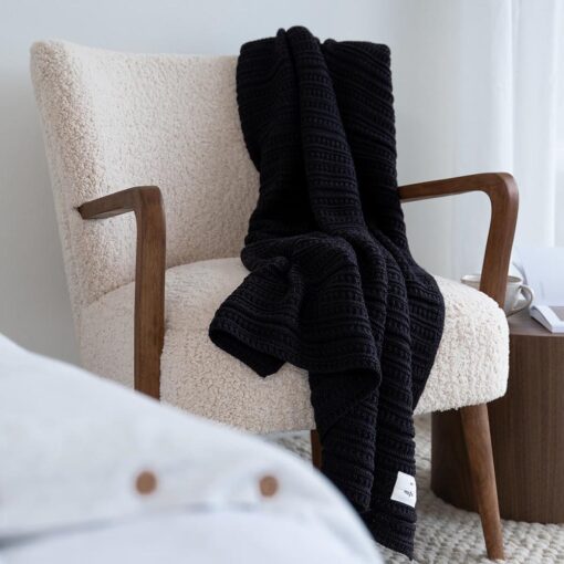 Plaid antraciet wol gebreid Moyha Pure Wool Pattern