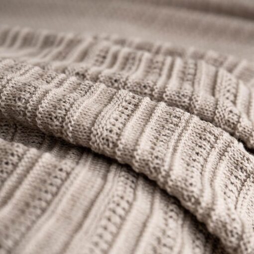 Plaid beige wol gebreid patroon