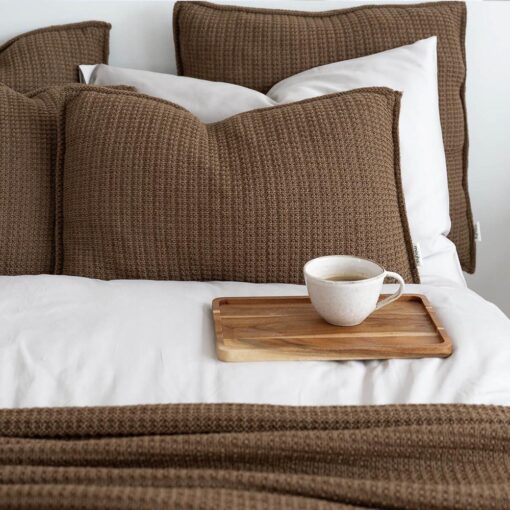 Wollen plaid gebreid bruin moyha