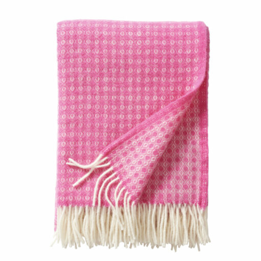 Plaid roze lamswol klippan loop