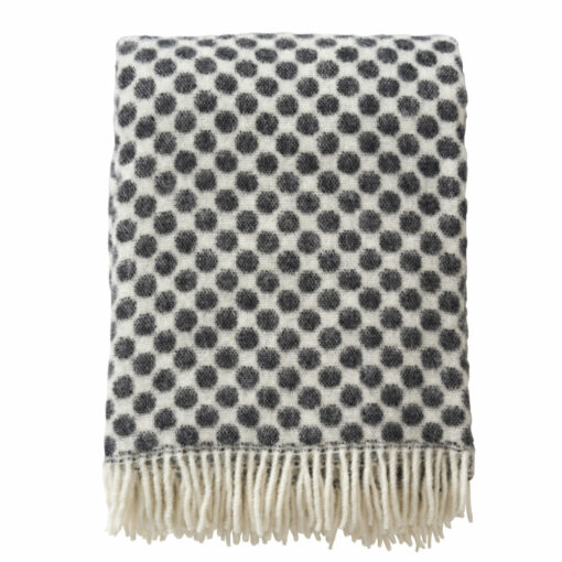 plaid zwart wit stippen klippan gotland
