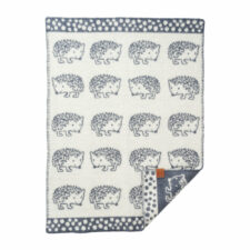wiegdeken blauw wol hedgehog