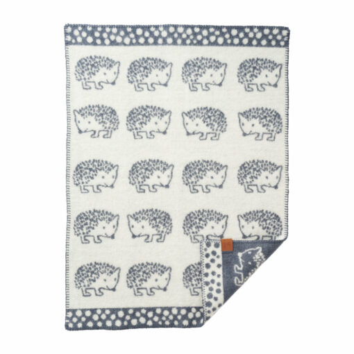 wiegdeken blauw wol hedgehog