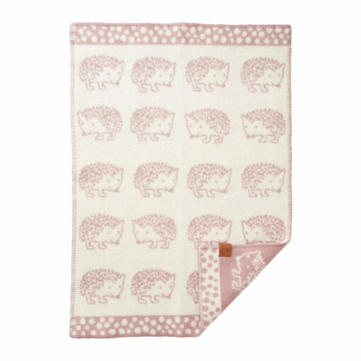 wiegdeken roze wol hedgehog