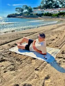 hamamdoek grijs katoen strand cannes