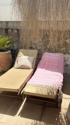hamamdoek van katoen in roze beachie blanes