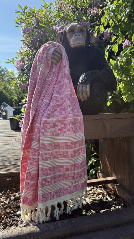 hamamdoek van katoen roze beachie blanes rose