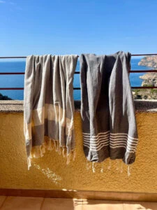 hamamdoeken grijs katoen beachie cannes lantara provence