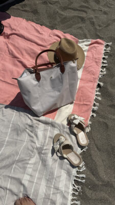 hamamdoeken katoen beachie cannes koraal blanes beige