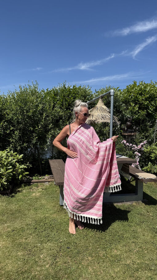 katoenen hamamdoek roze beachie blanes rose