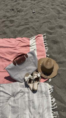 katoenen hamamdoeken beachie cannes koraal blanes beige
