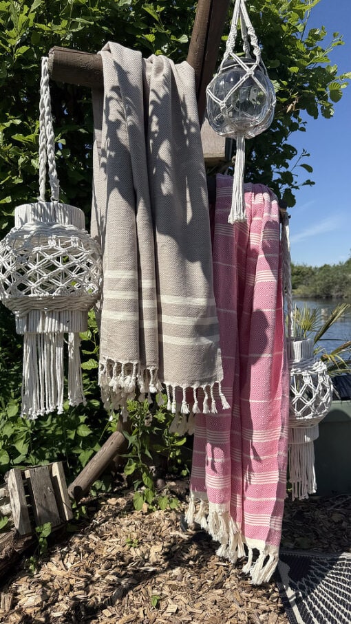 katoenen hamamdoeken beachie sevilla beige blanes rose