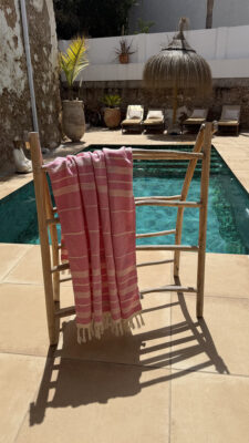 roze hamamdoek van katoen beachie blanes