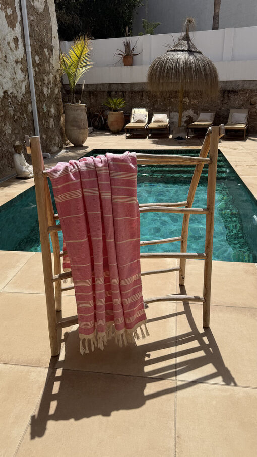 roze hamamdoek van katoen beachie blanes