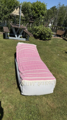 zachte katoenen hamamdoek roze beachie blanes