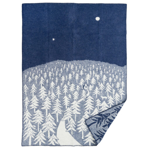 plaid blauw wol house forest klippan