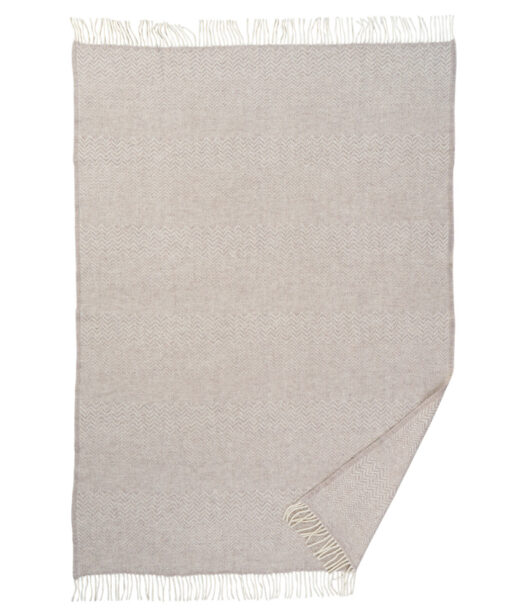 woondeken beige eco lamswol klippan zigzag greige