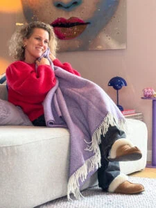 wollen plaid lila plaid cashmere merino john hanly 1440