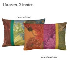 kussen fuchsiaroze groen Crizantema