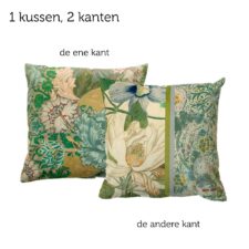 kussen groen beige Vintage Magnolia Nin Nit