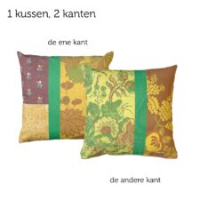 kussen okergeel groen gold of the past