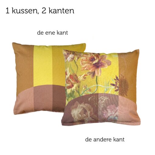 kussen oudroze okergeel Flower Spring