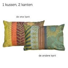 kussen groen oranje flower power mix