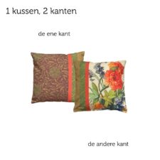 kussen bruinrood oranje groen meadow chic