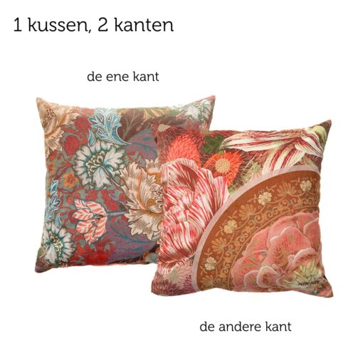kussen rood roze Camellia Charme