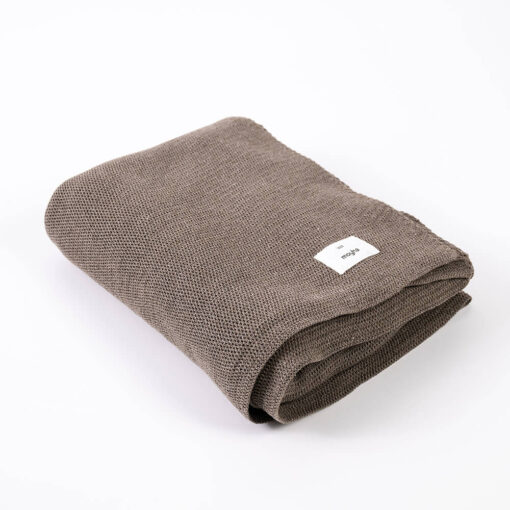 gebreide plaid bruin katoen moyha close to nature brown