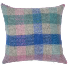 kussen roze blauw ruiten wol gotland multi pastel