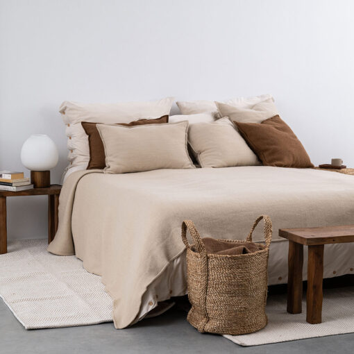 langwerpig sierkussen van wol beige moyha wool 60-40