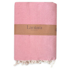 sprei grand foulard plaid oudroze katoen lantara wafel