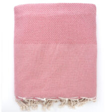 sprei plaid grand foulard oudroze katoen lantara wafel