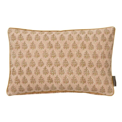 kussen zalmroze katoen blockprint bungalow samira peach