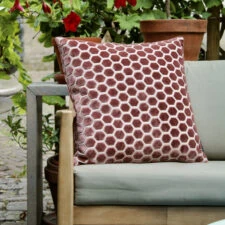 vierkant kussen rood velvet velours raaf sinbad brique