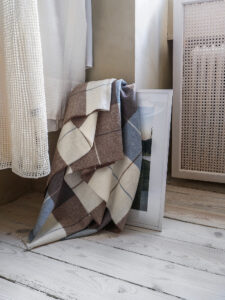 alpacawollen plaid groen beige bruin blokken elvang scotch green