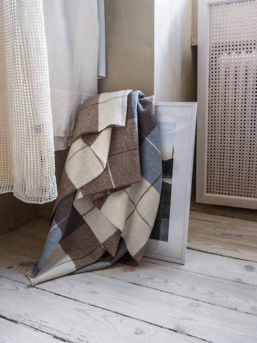alpacawollen plaid groen beige bruin blokken elvang scotch green